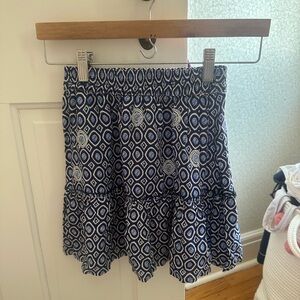 Skemo Blue/White Beaded Mini Skirt Size S